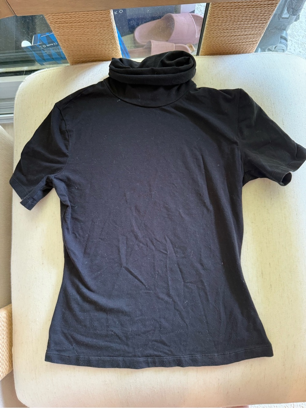 Kookai Black Short-Sleeve Turtleneck Tee